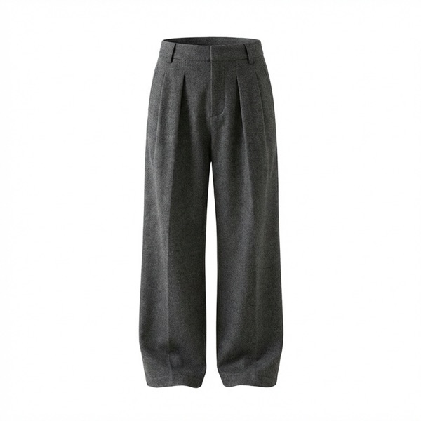 Wide-leg Pleated Trousers 02 in Grey